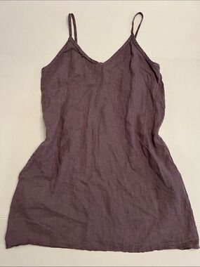 LINEN HANDMADE STUDIO LINEN STRAP DRESS GIA PURPLE SIZE MEDIUM